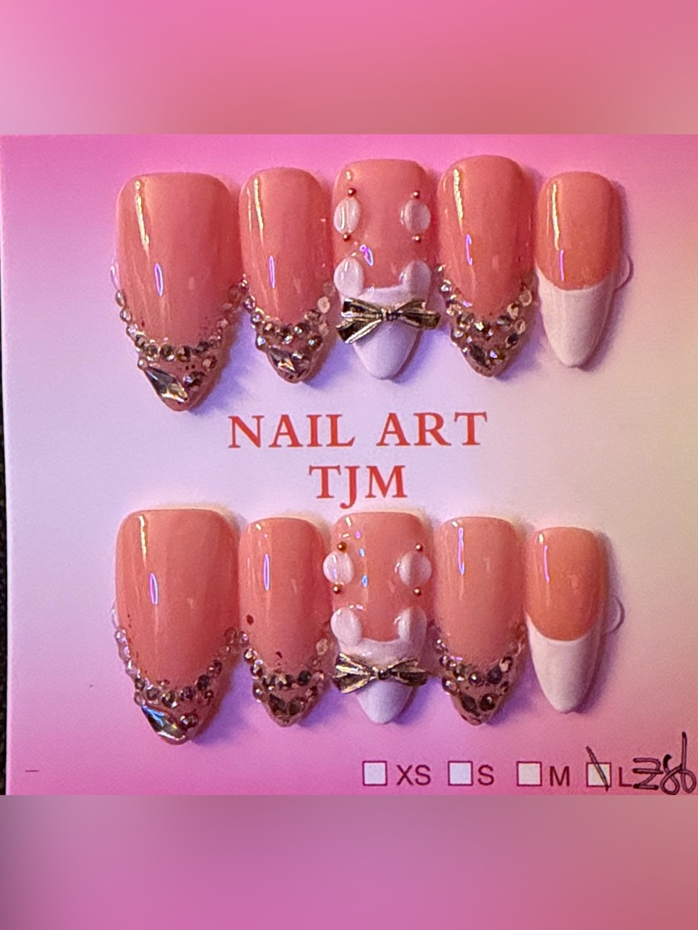Pink Nail Art Press-On Set